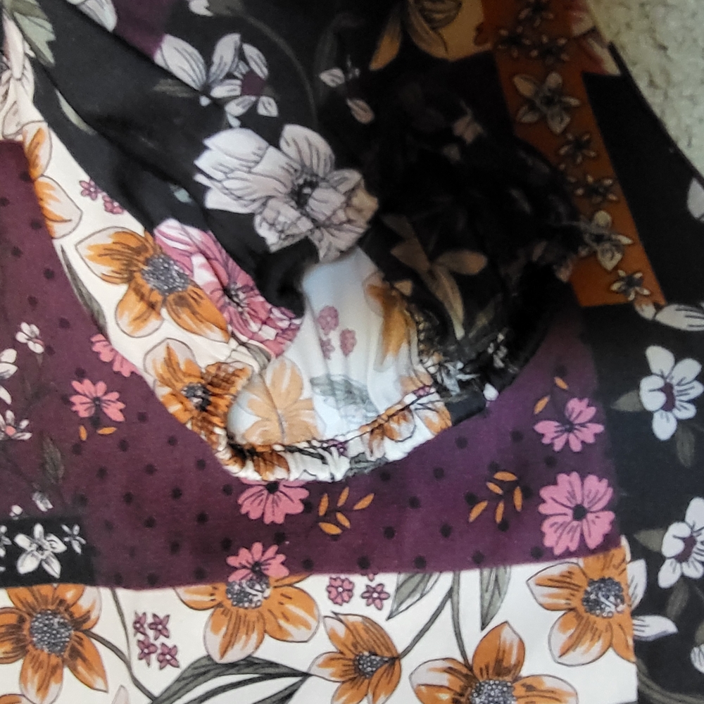 Style & Co. Womens Boho Multicolor Patchwork Floral Dolman Sleeve Blouse-Size XL - Picture 7 of 7